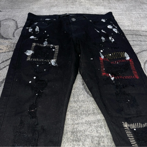 Focus Jeans Wear Mens Distressed Jeans Size 32 - Picture 2 of 5